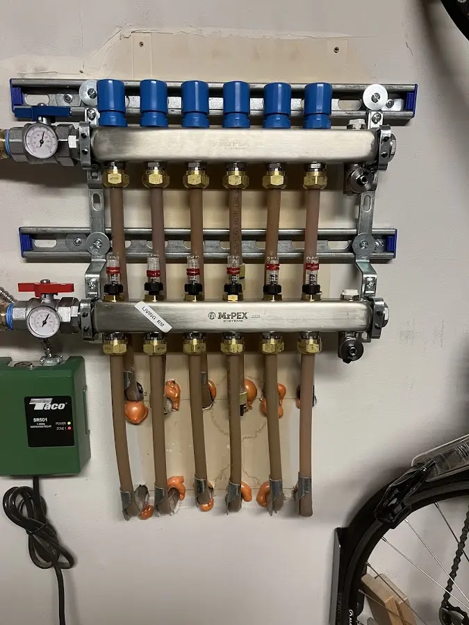 Plumber performing Gas Line Installation at a residential property in Lower Salford